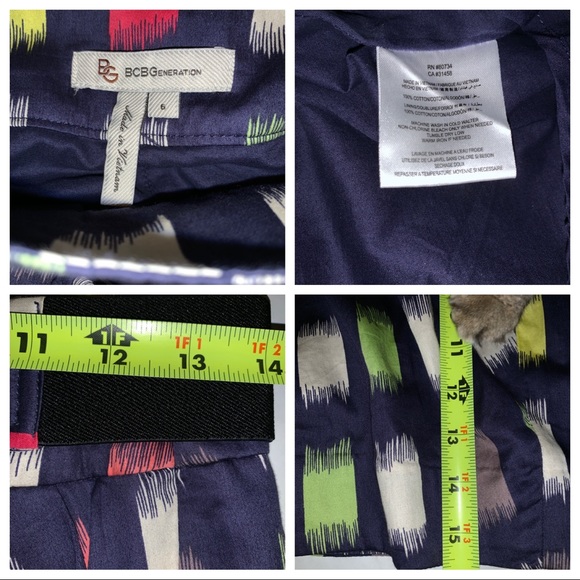 BCBGENERATION Navy Multi-Color Geometric Belt Skir - Picture 8 of 8